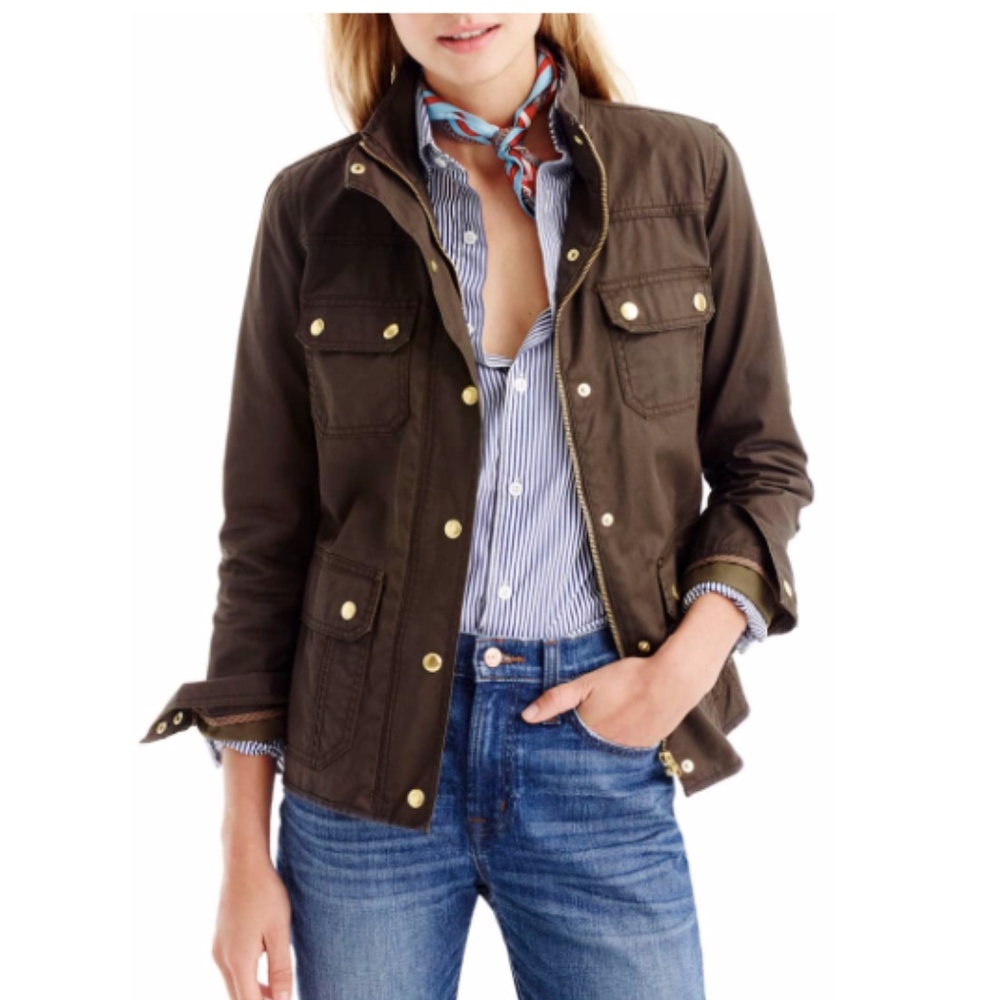 J.Crew Downtown Field Jacket xxs Mossy Brown